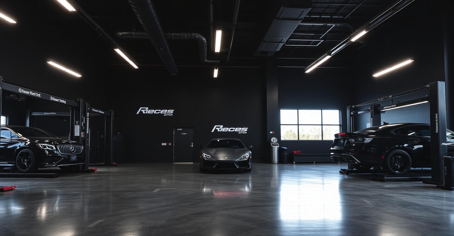 Interior of a window film install bay